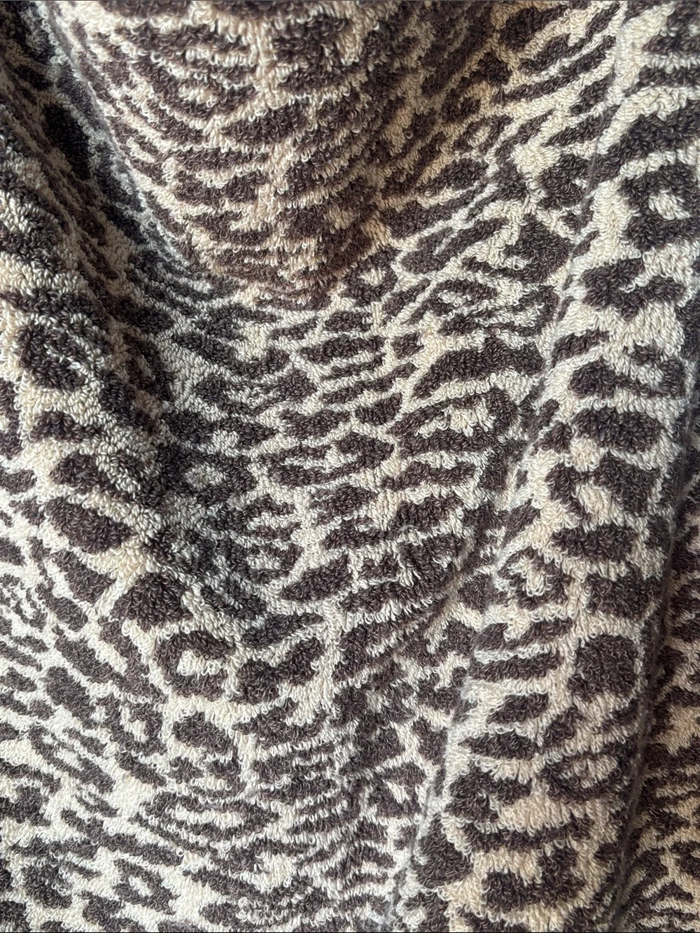 Vintage TerriSol Leopard Print Bath Towel 100% Cotton Made in Brazil